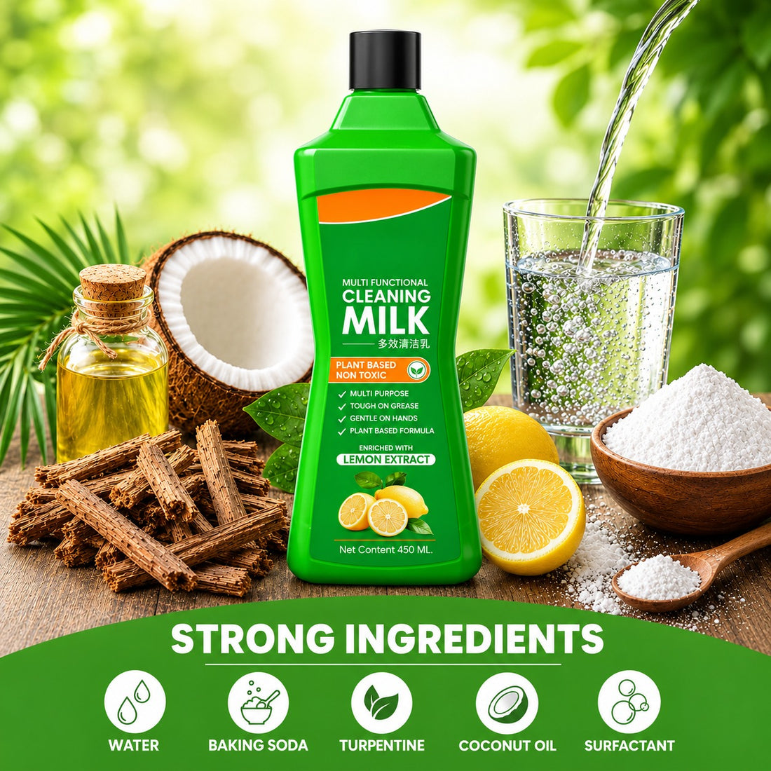 ✨ Multi-Functional Cleaning Milk 450ml – Stubborn Stain Remover with Mild Formula | Fresh & Clean Finish for Kitchen, Bathroom & Home 🏠