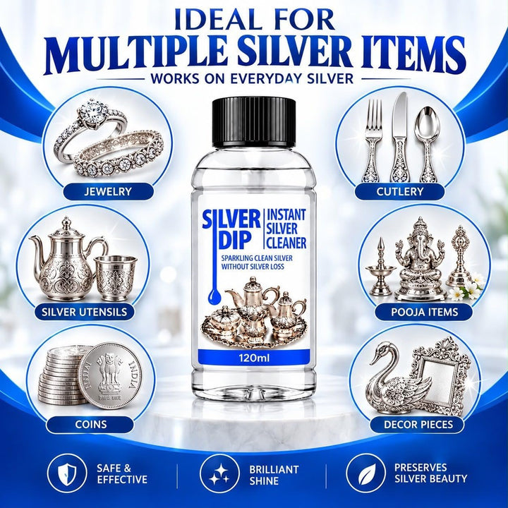 Silver Dip – Instant Silver Cleaner 120ml | Sparkling Clean Silver Without Silver Loss ✨