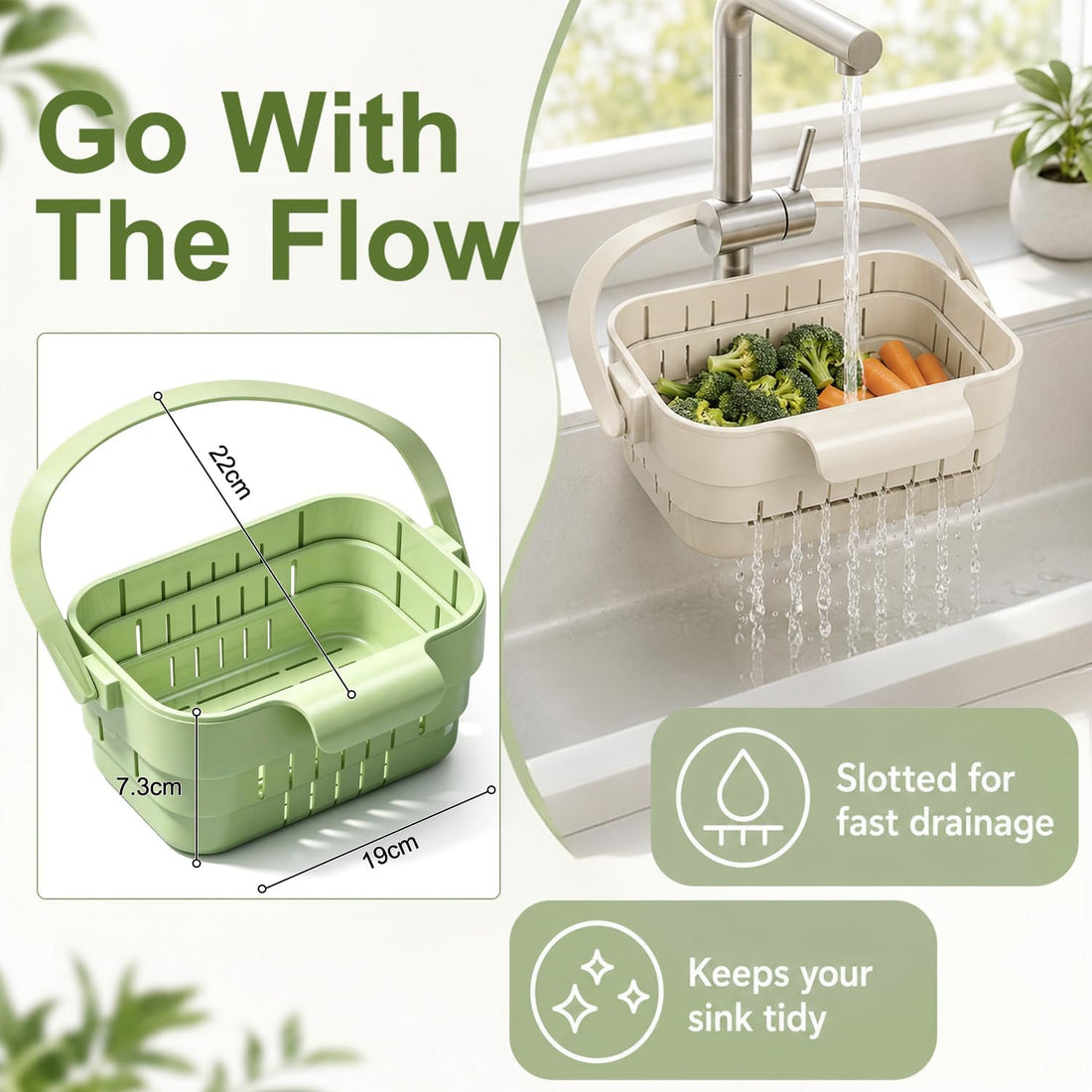 Foldable hanging kitchen sink strainer basket