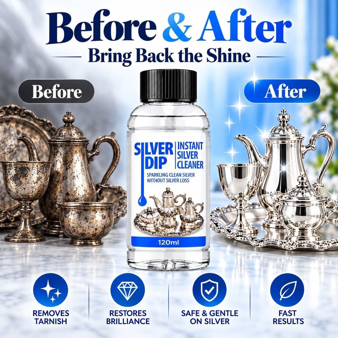 Silver Dip – Instant Silver Cleaner 120ml | Sparkling Clean Silver Without Silver Loss ✨