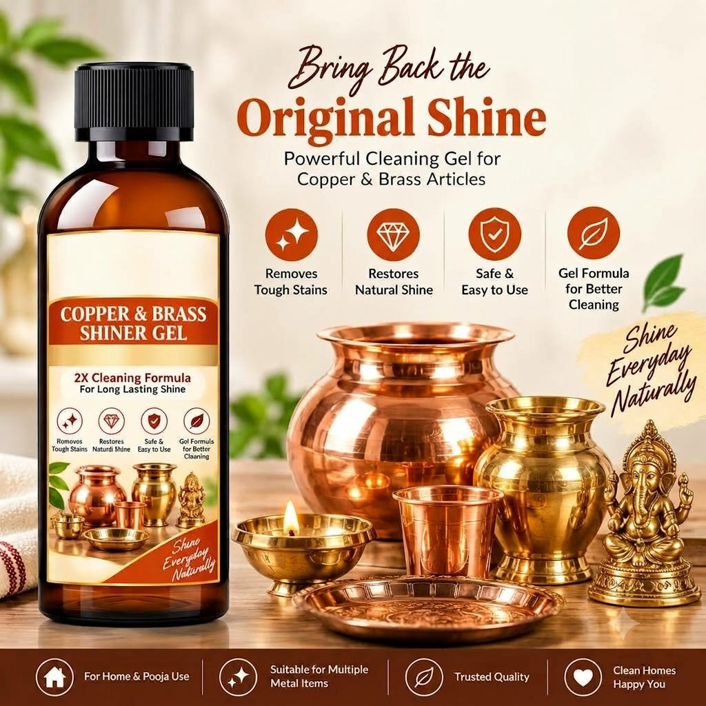 Copper Bronze & Brass Cleaner | 200 ML | Home Care Metal Cleaner and Shiner