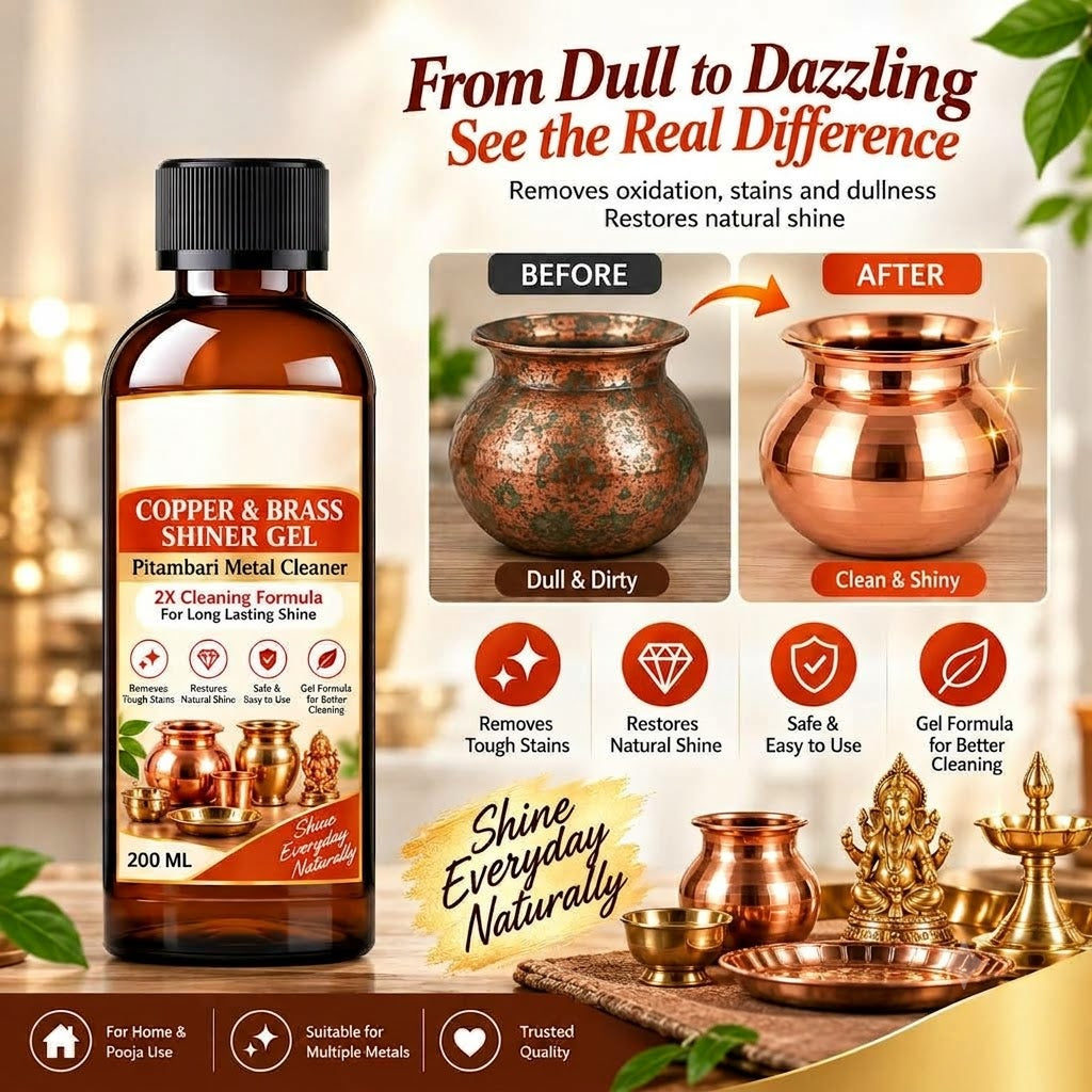 Copper Bronze & Brass Cleaner | 200 ML | Home Care Metal Cleaner and Shiner