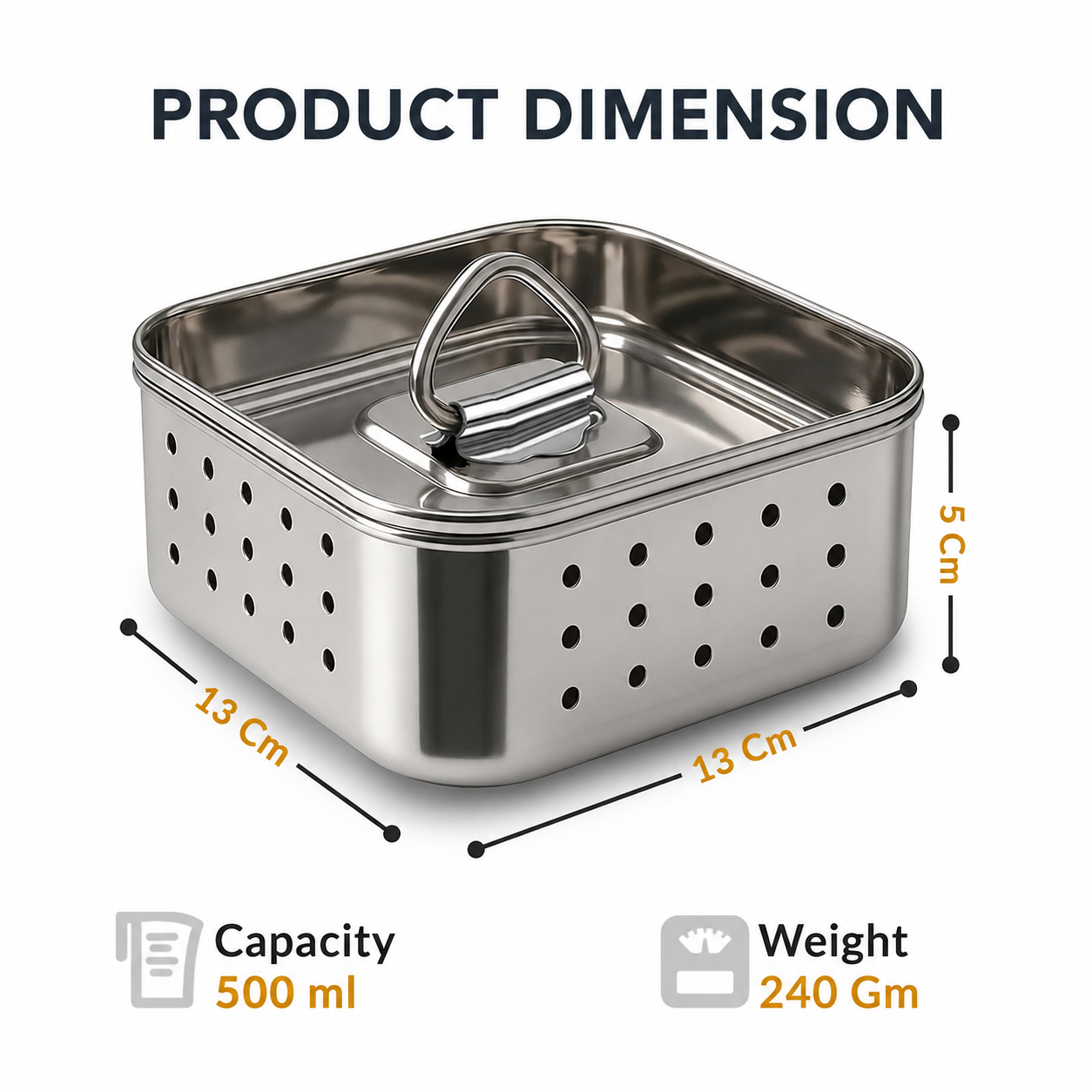 Stainless Steel Paneer Maker Mould Press 550ml