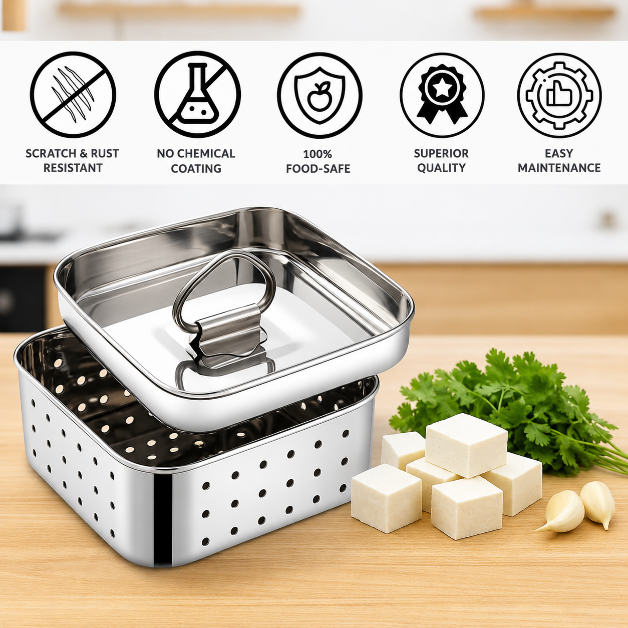 Stainless Steel Paneer Maker Mould Press 550ml