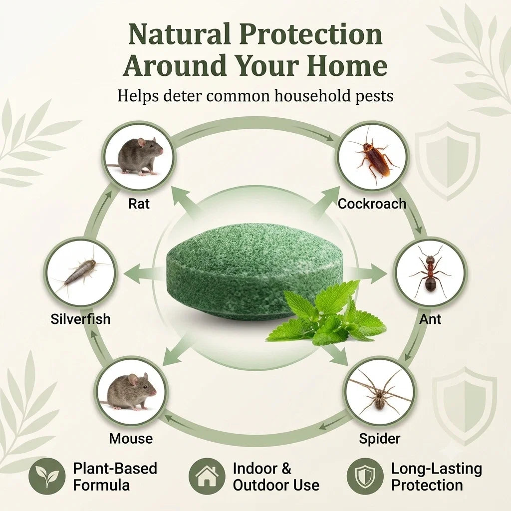 Rodent Repellent Tablets - Rat & Mouse Deterrent for Home, Garage & Outdoor