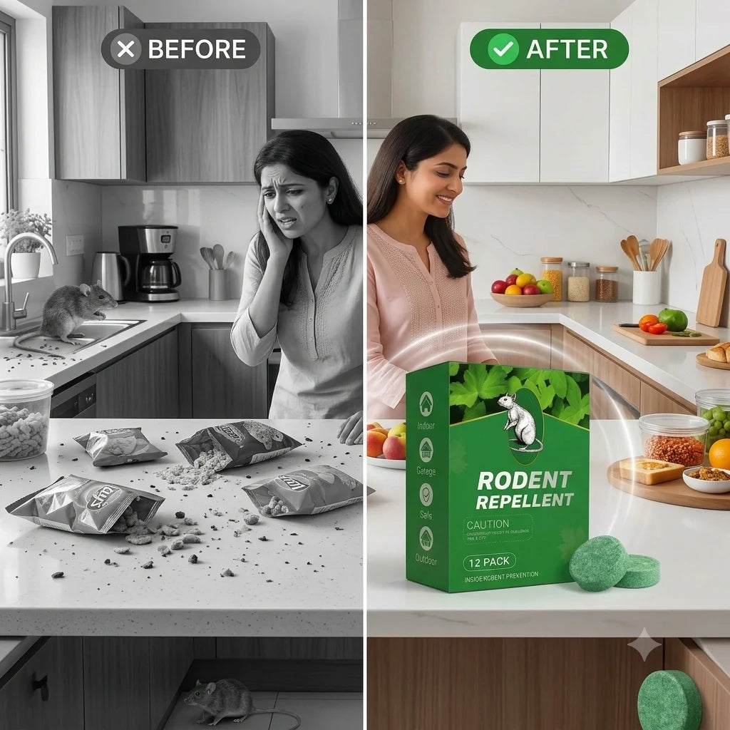 Rodent Repellent Tablets - Rat & Mouse Deterrent for Home, Garage & Outdoor