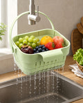 Foldable hanging kitchen sink strainer basket