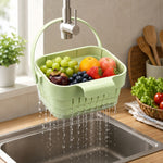 Foldable hanging kitchen sink strainer basket